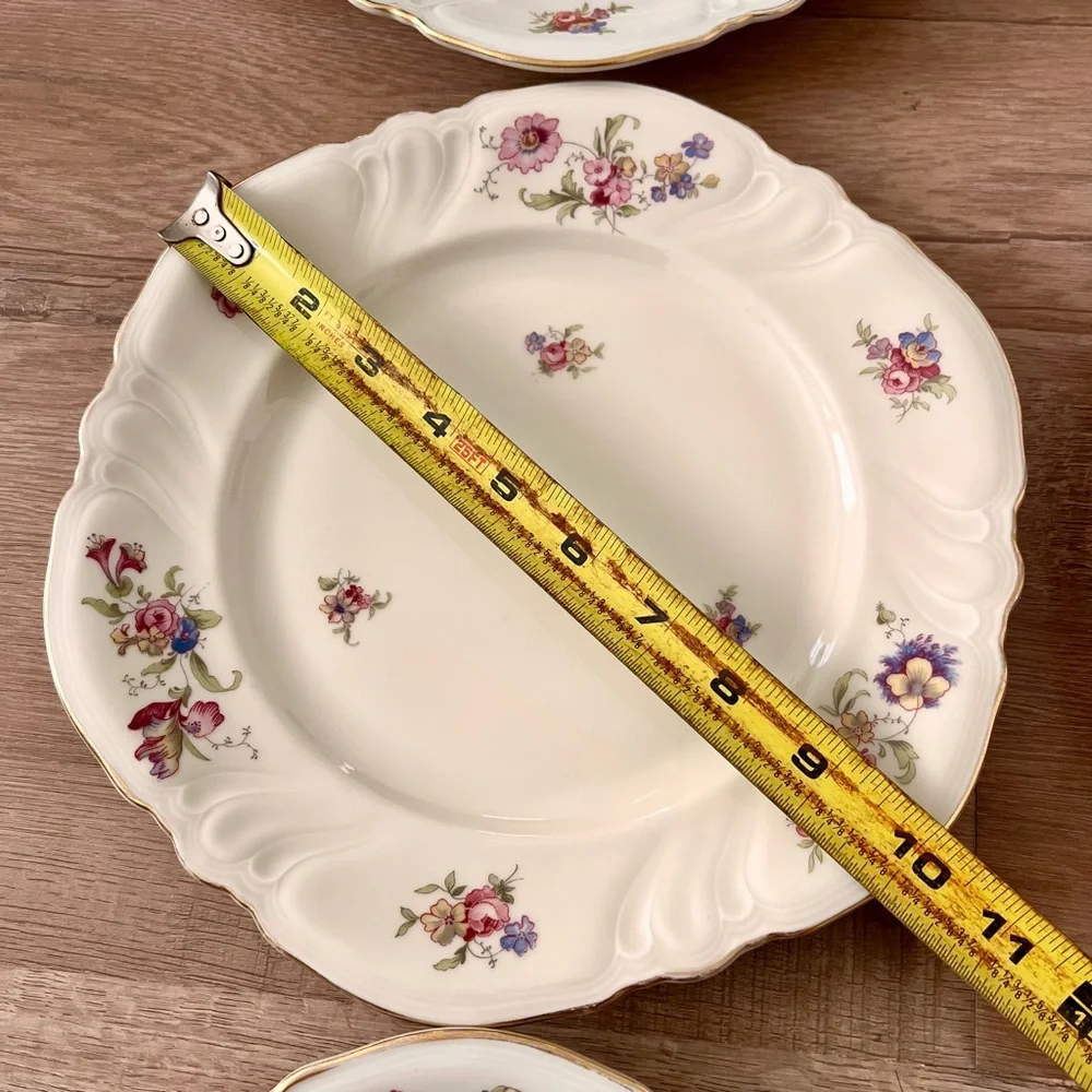 6‎ PCs Rosenthal Kronach Germany Viktoria Lombul Gold 34 Dinner Plates 10” Vtg